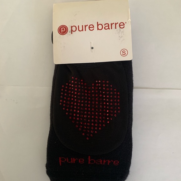 Pure Barre Grip Socks with Red Rhinestone Heart Design [Small] - Picture 1 of 4